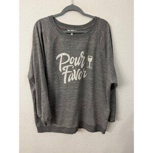 Wildfox "Pour Favor" Womens Gray Sweatshirt XL